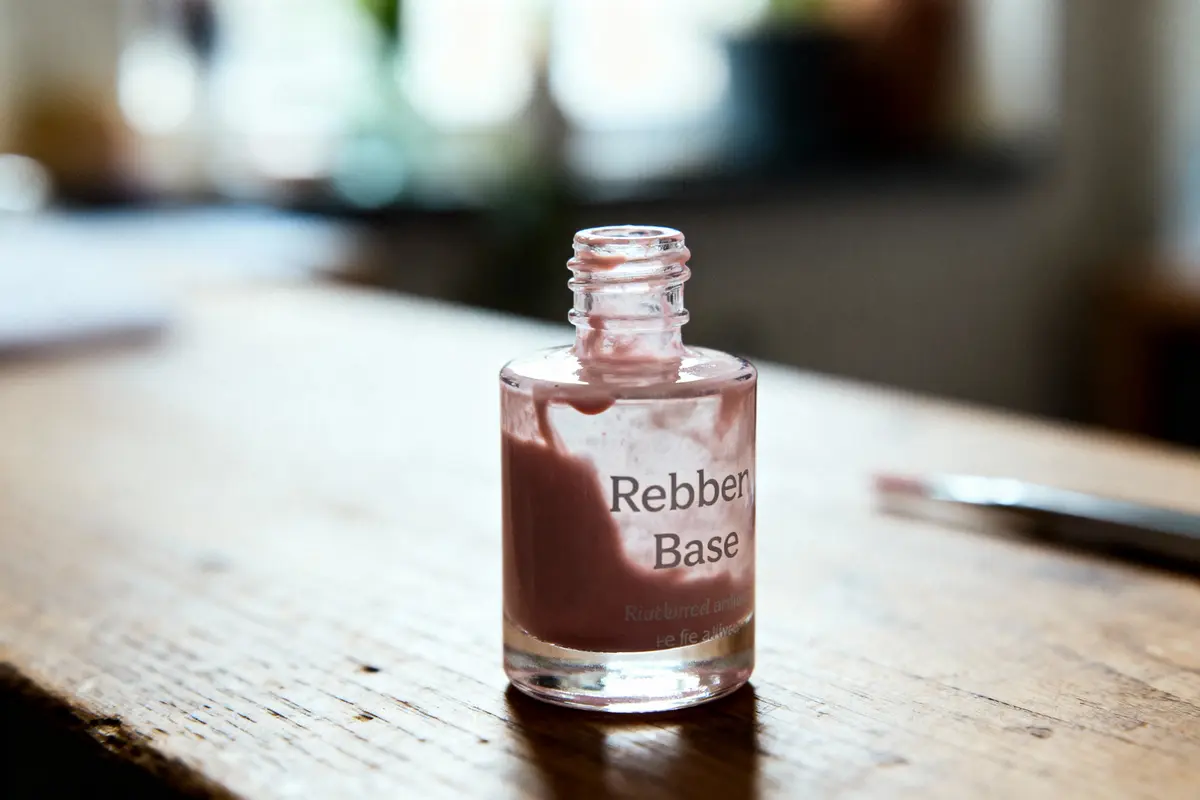 pexels-michal-pech-213601-757318 (1) Bouteille de vernis à ongles rose ouverte, posée sur une table en bois.