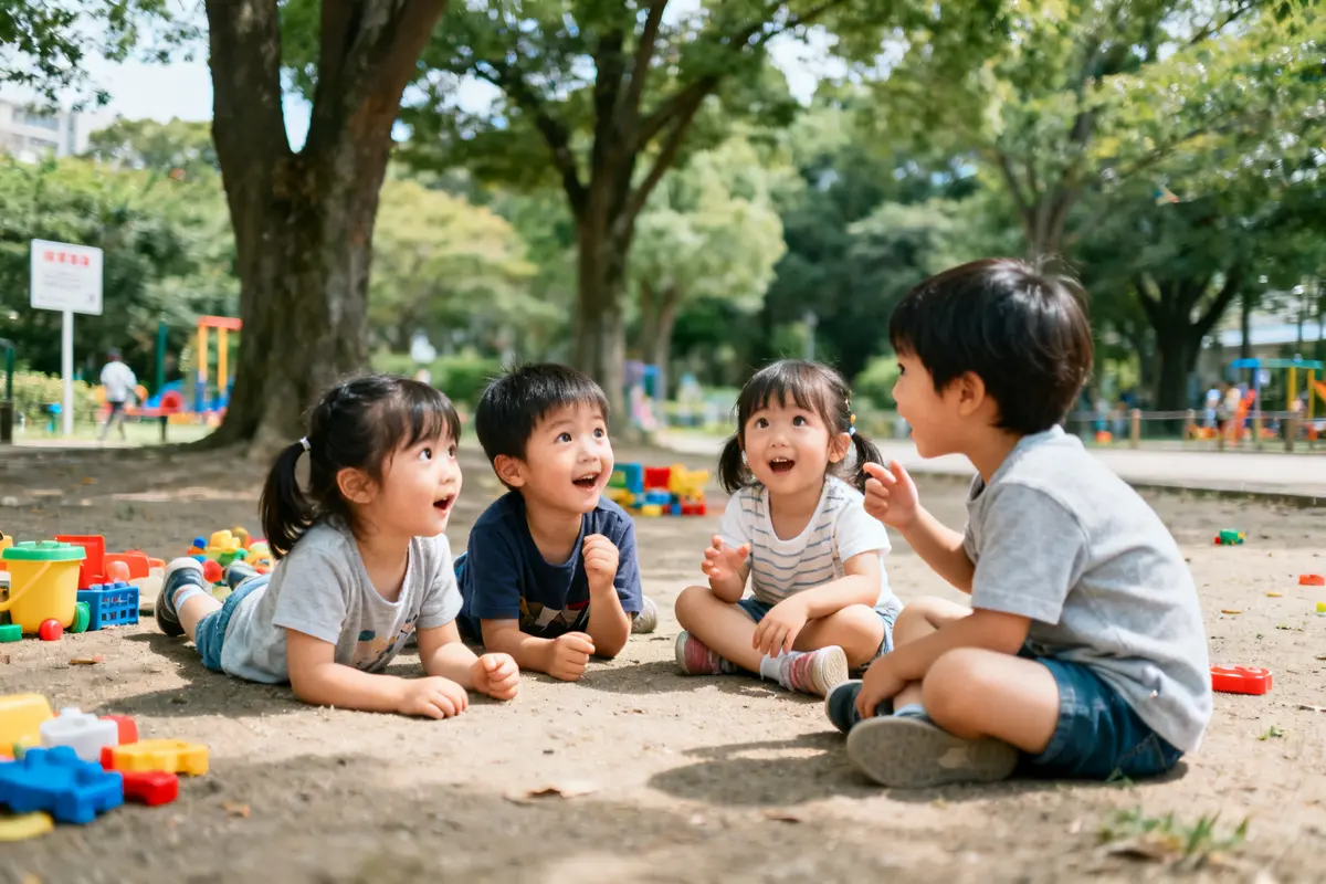 pexels-michal-pech-213601-757318 (1) Enfants jouant au parc partageant une devinette pour 3-5 ans sous les arbres