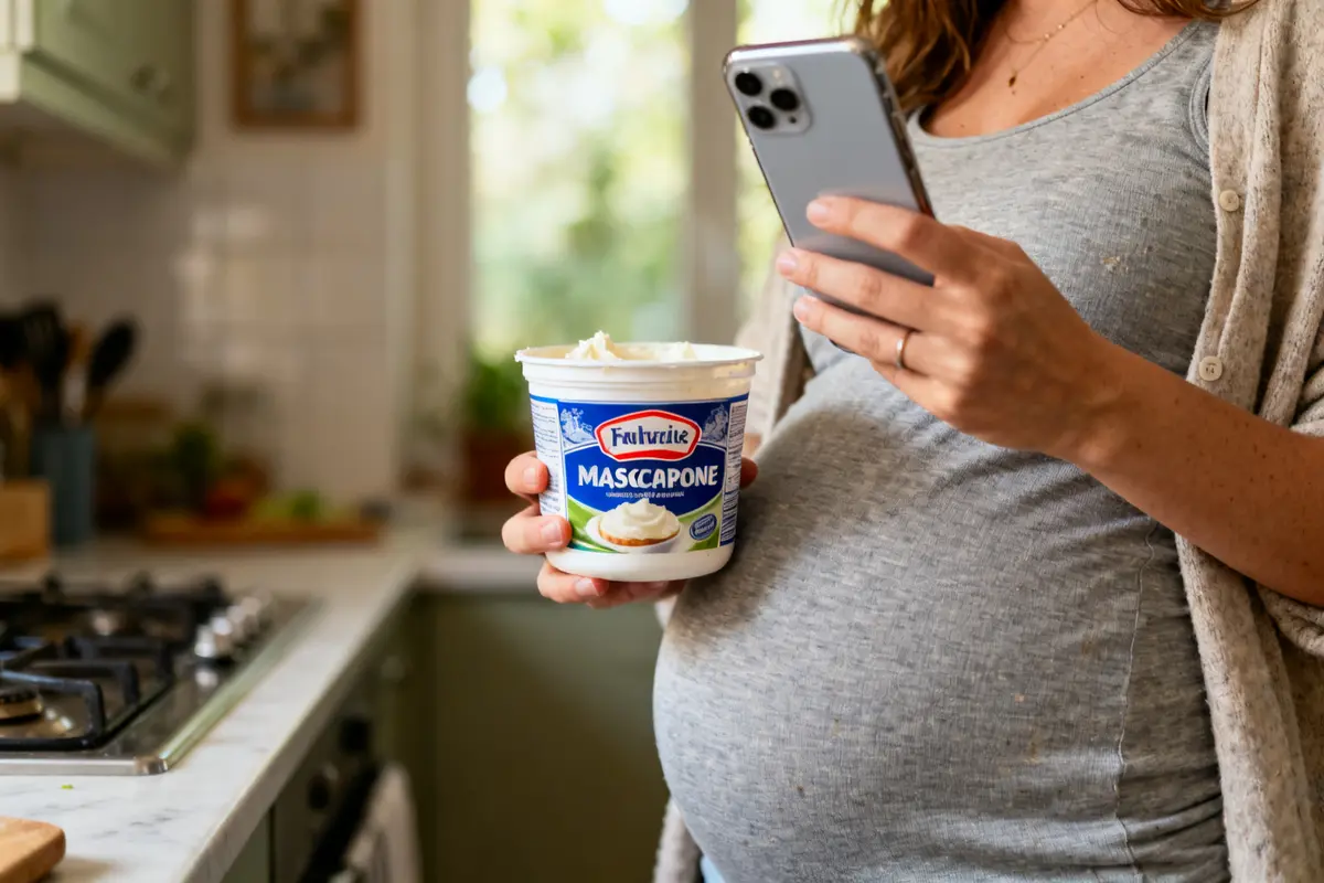 pexels-michal-pech-213601-757318 (1) Femme enceinte tenant mascarpone et téléphone dans sa cuisine