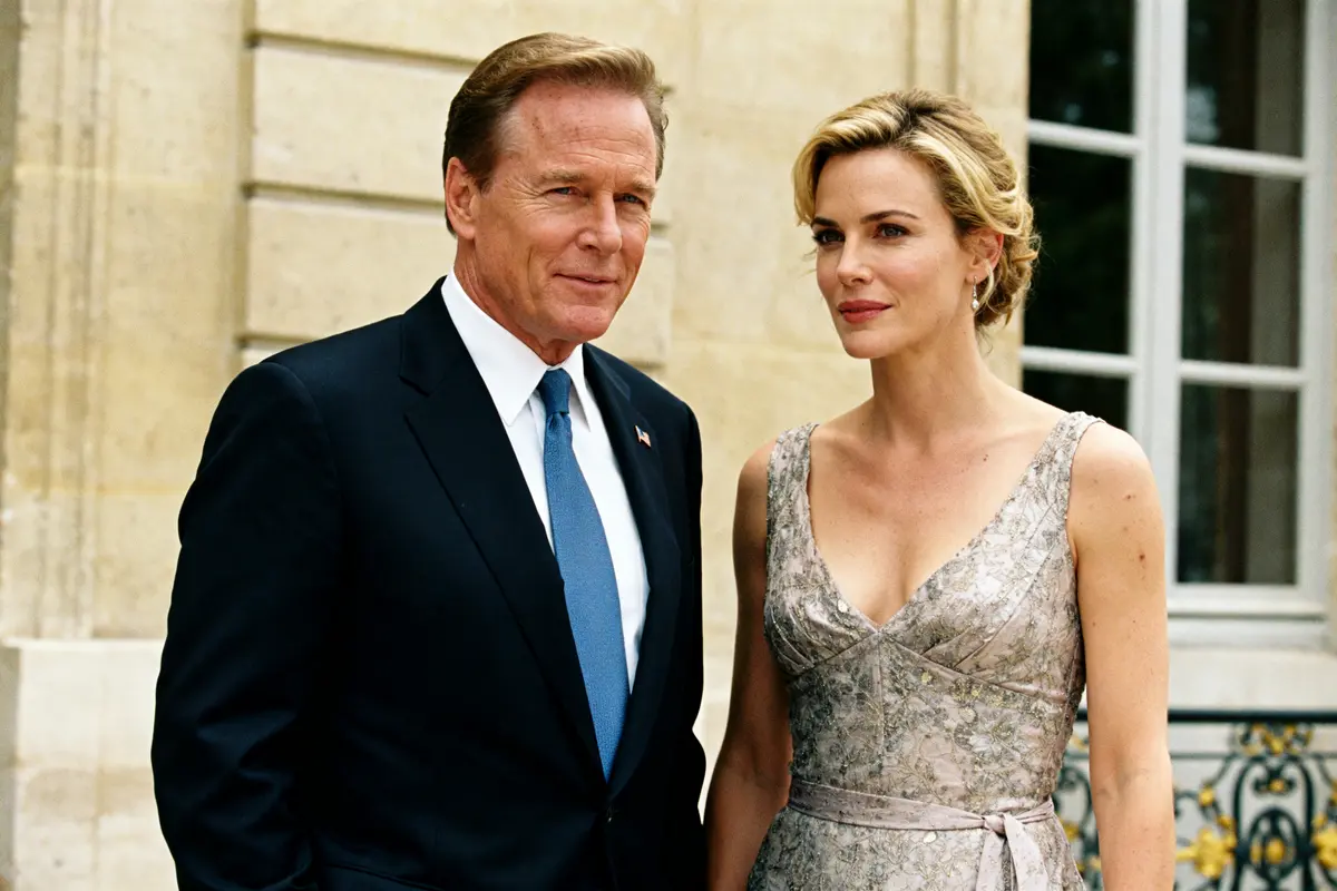 Deux acteurs élégants en extérieur représentant la distribution de Designated Survivor